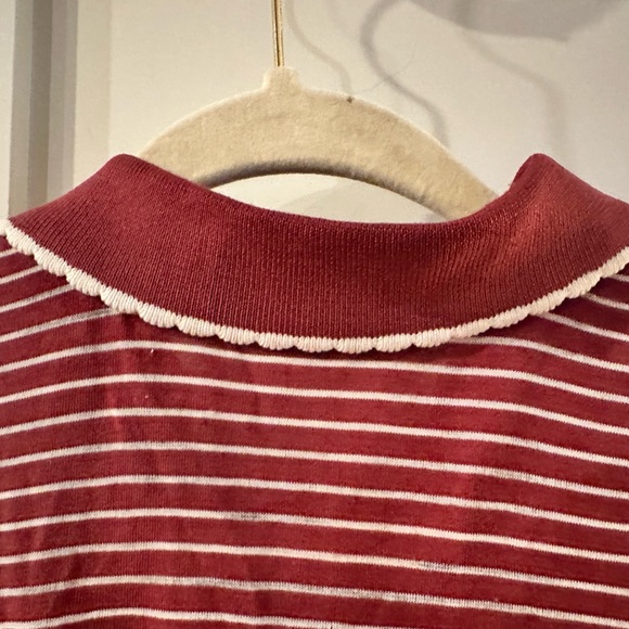 Cottagecore sweet 1990s polo shirt with embroidered flower - Picture 6 of 6